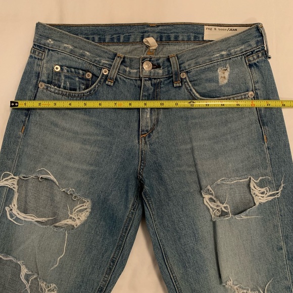 Rag & Bone Low Rise Distressed Boyfriend Jeans - Picture 6 of 7